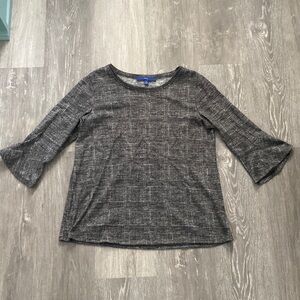 Apt. 9 Plaid Soft Blouse with Bell Sleeves